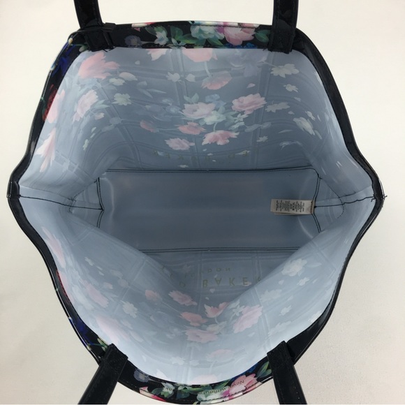Ted Baker London Sandalwood black floral Cascade polyvinyl large icon tote New - Picture 5 of 8